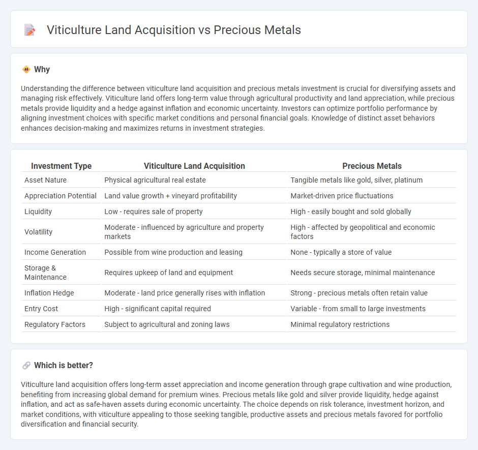 Viticulture Land Acquisition vs Precious Metals in Investment