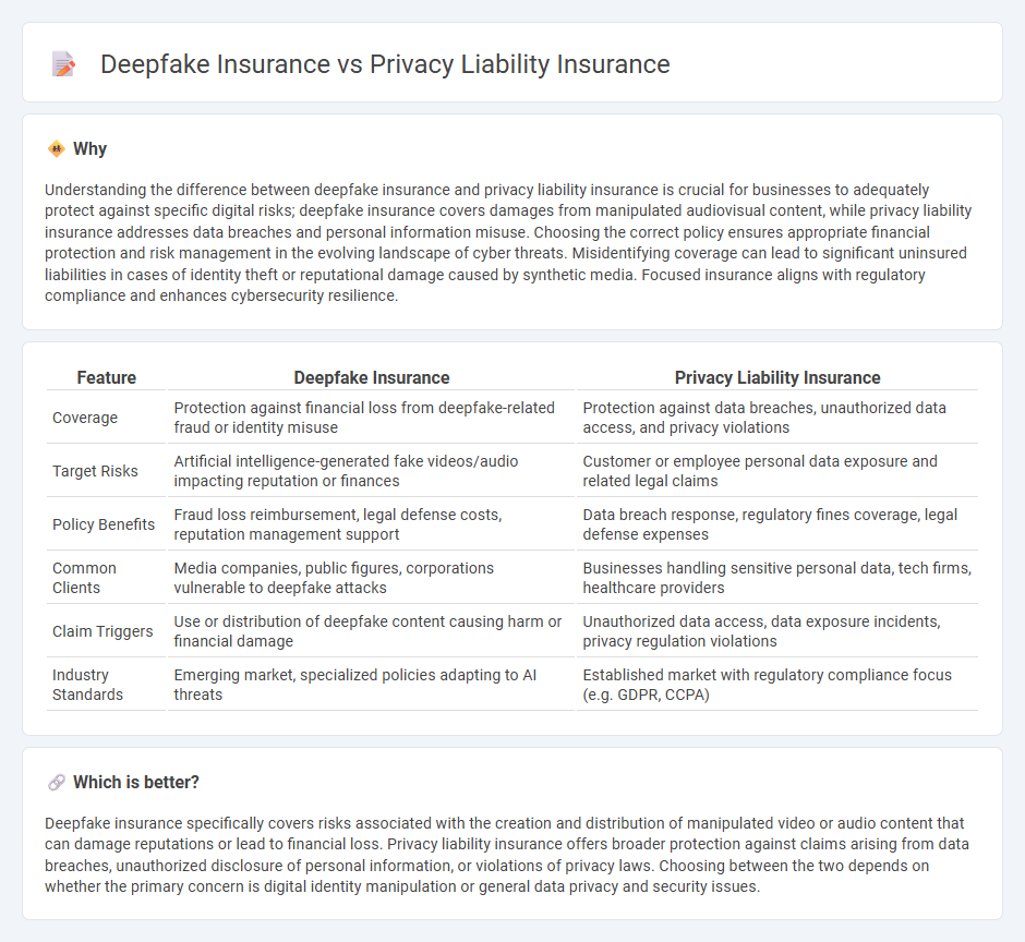 Deepfake Insurance vs Privacy Liability Insurance in Insurance