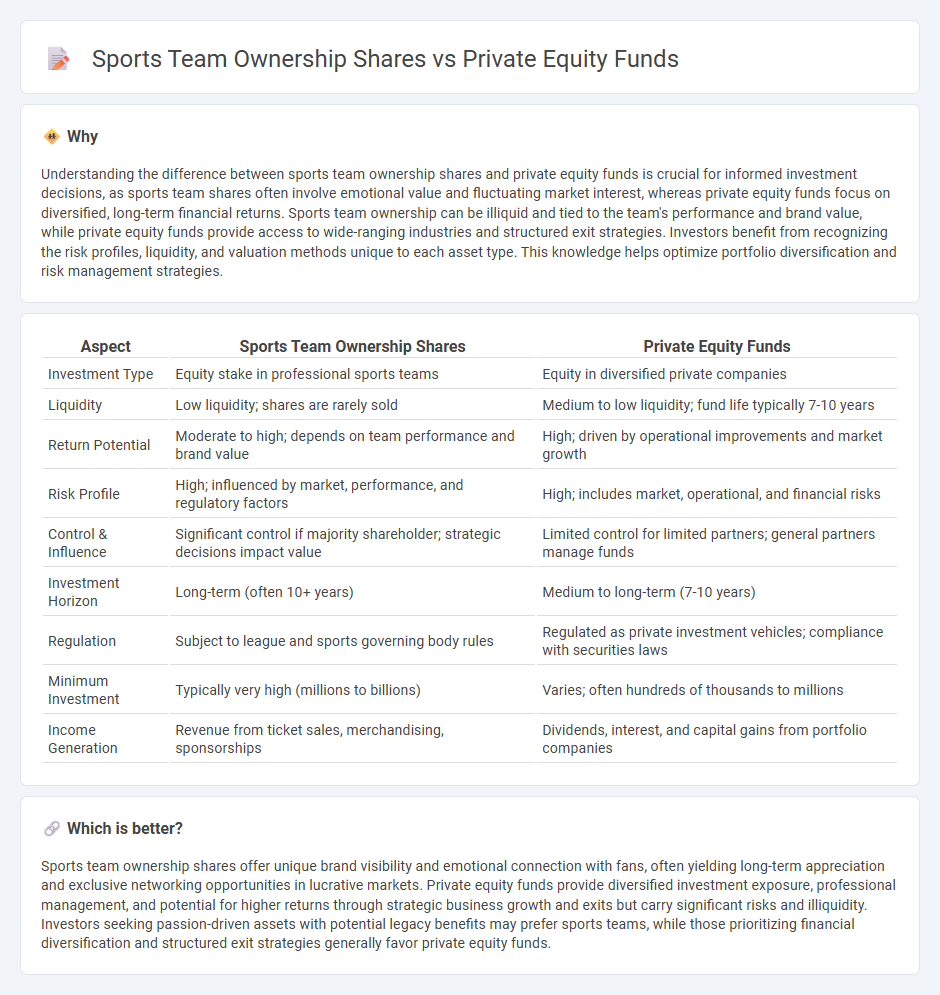 Sports Team Ownership Shares vs Private Equity Funds in Investment