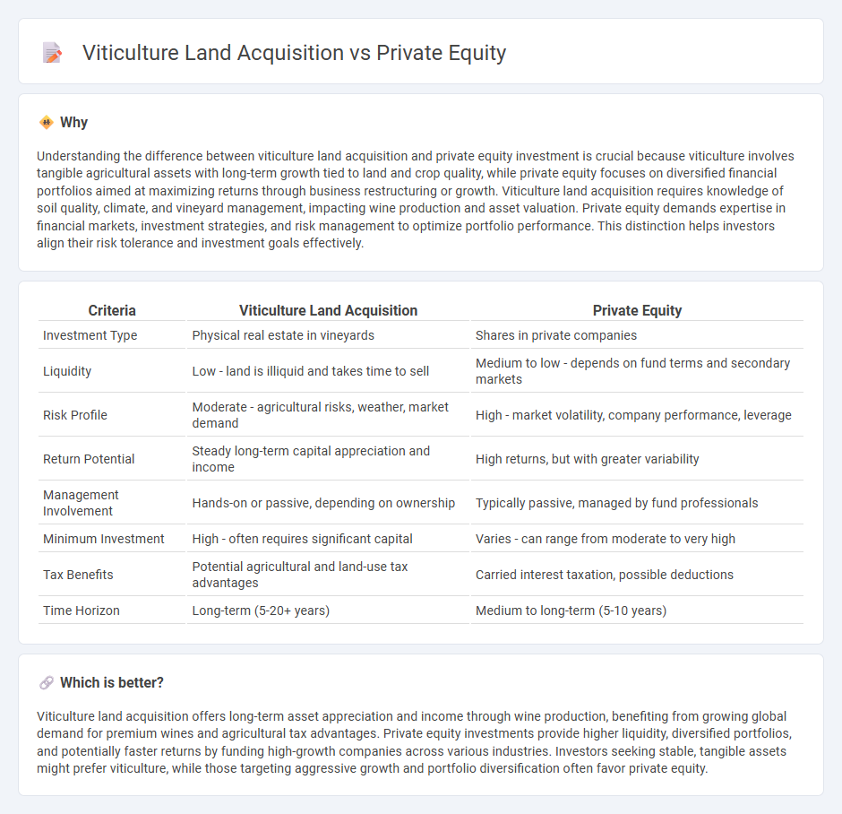 Viticulture Land Acquisition vs Private Equity in Investment