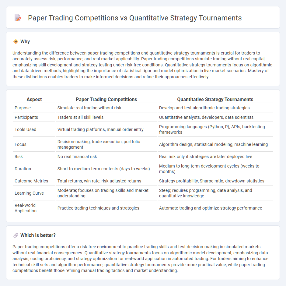 Paper Trading Competitions vs Quantitative Strategy Tournaments in Trading