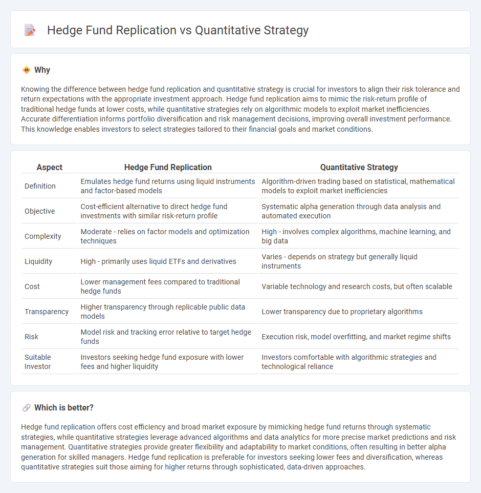 Hedge Fund Replication vs Quantitative Strategy in Investment