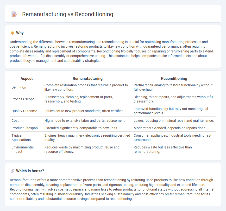 Remanufacturing vs Reconditioning in Manufacturing