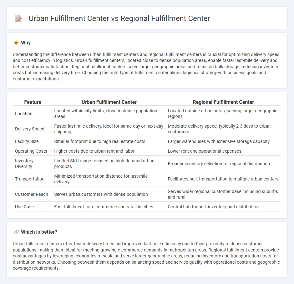 Urban Fulfillment Center vs Regional Fulfillment Center in Logistics