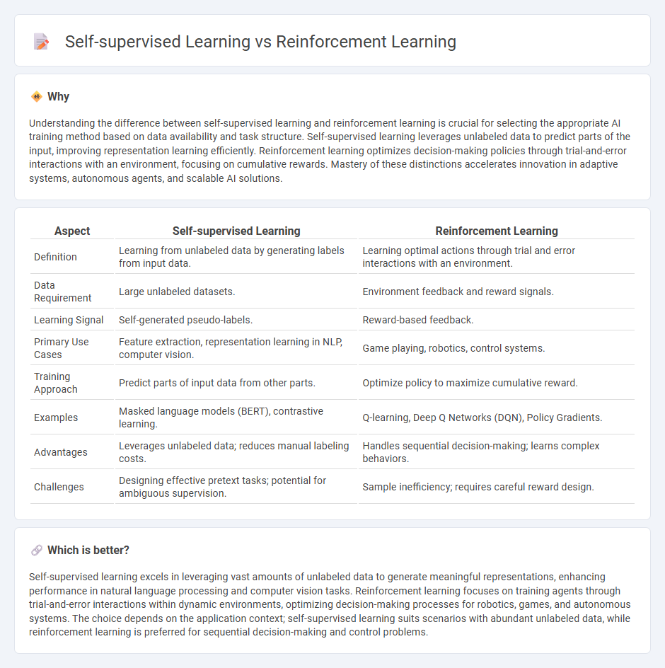Self-Supervised Learning vs Reinforcement Learning in Technology