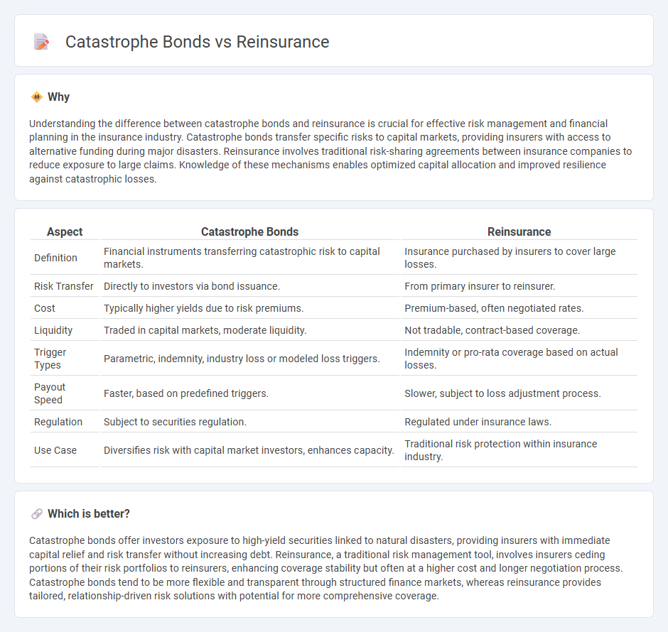 Catastrophe Bonds vs Reinsurance in Finance