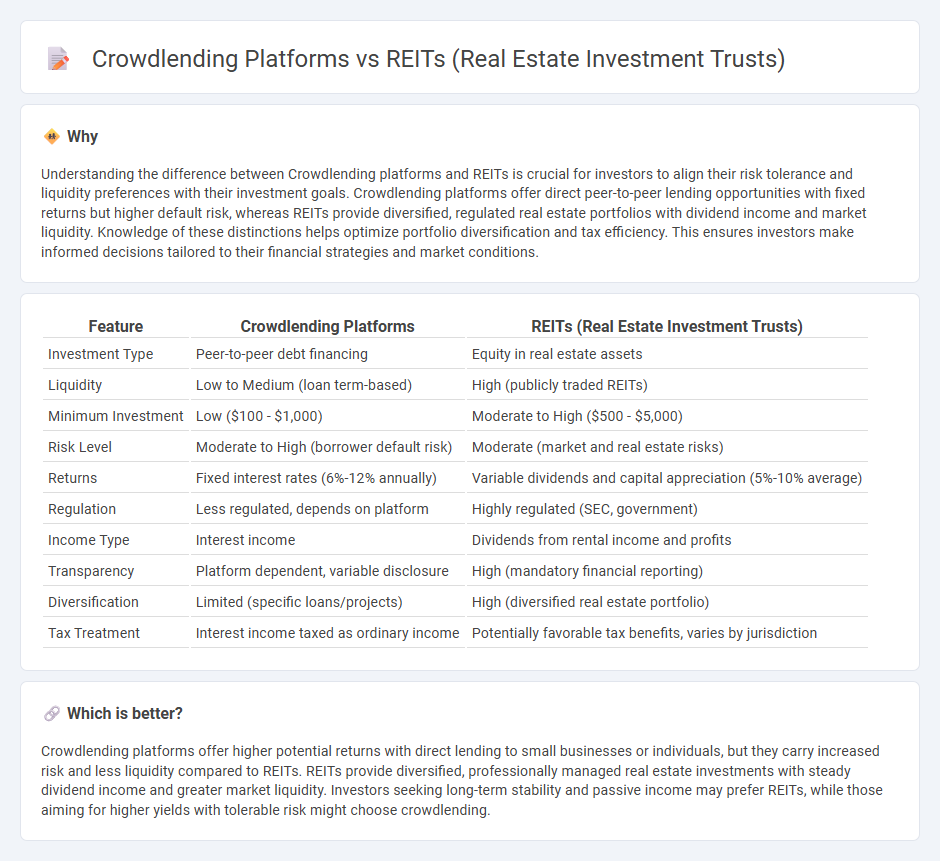 Crowdlending Platforms vs Reits (Real Estate Investment Trusts) in Investment