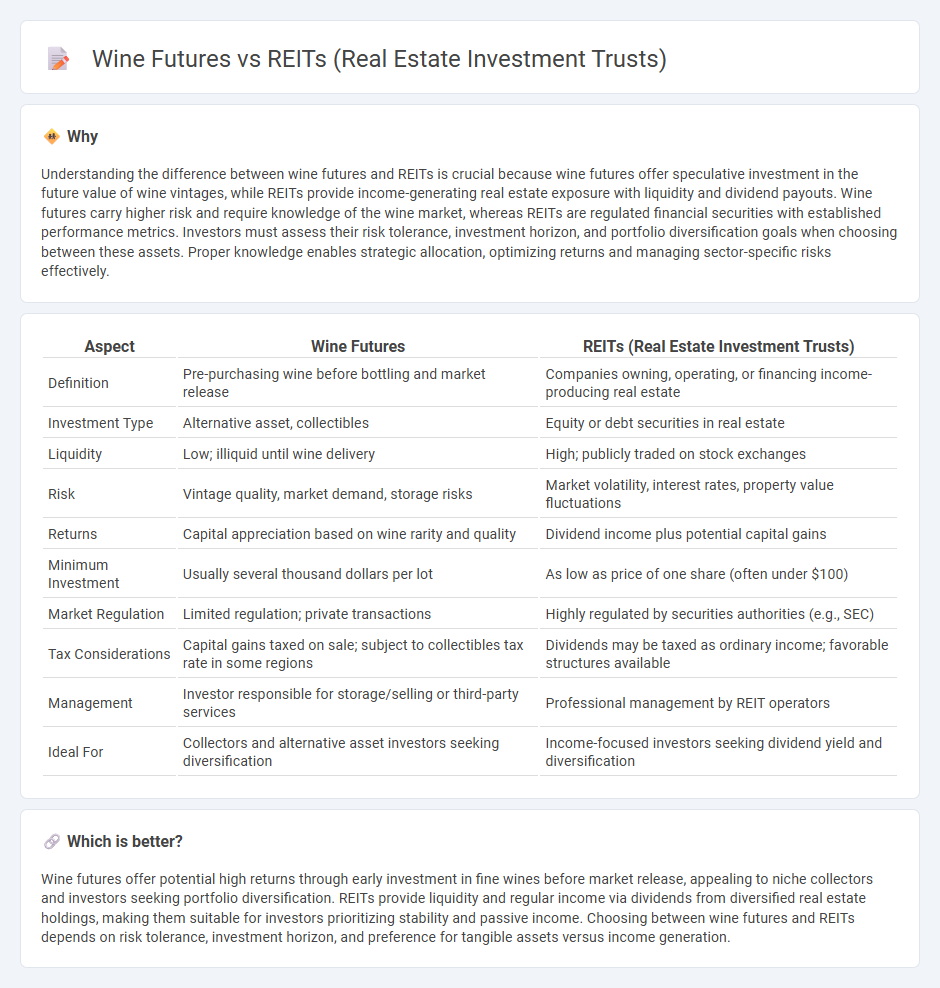 Wine Futures vs Reits (Real Estate Investment Trusts) in Investment