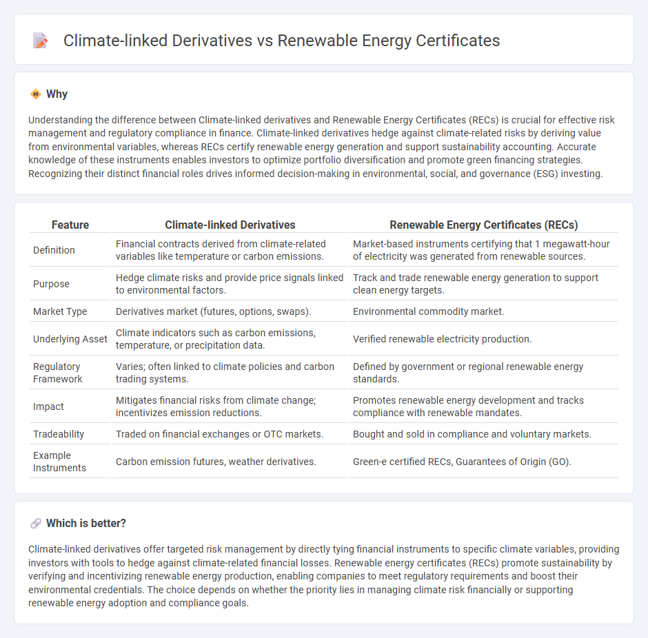 Climate-Linked Derivatives vs Renewable Energy Certificates in Finance