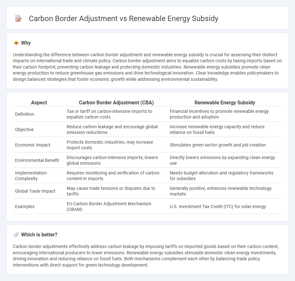 Carbon Border Adjustment vs Renewable Energy Subsidy in Economy