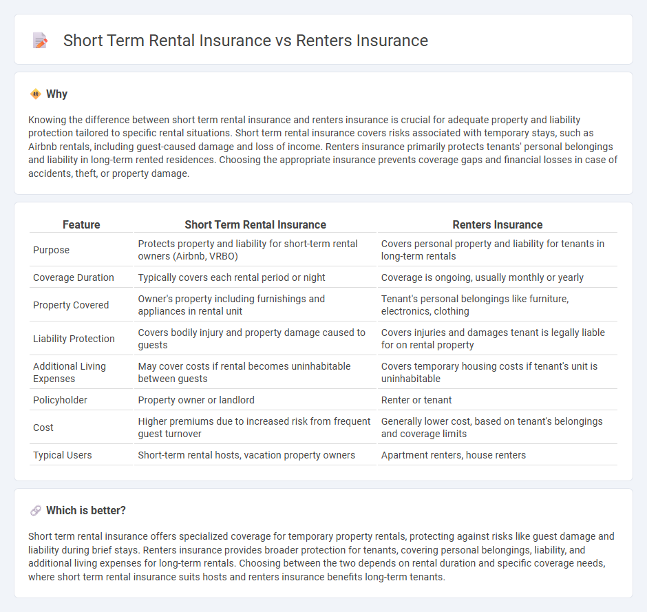 Short Term Rental Insurance vs Renters Insurance in Insurance