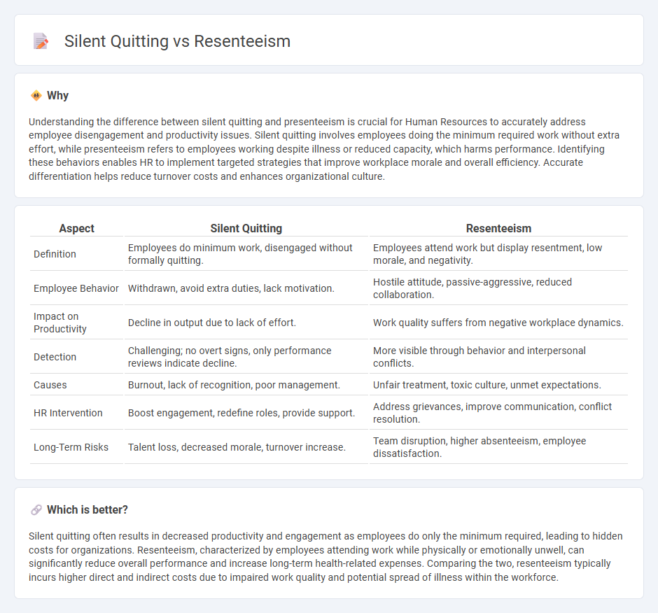 Silent Quitting vs Resenteeism in Human Resources