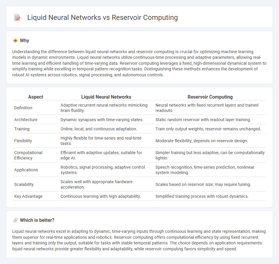 Liquid Neural Networks vs Reservoir Computing in Technology