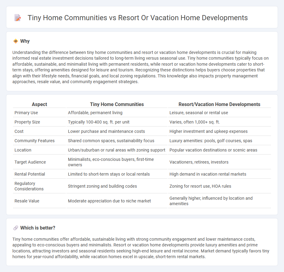 Tiny Home Communities vs Resort Or Vacation Home Developments in Real Estate