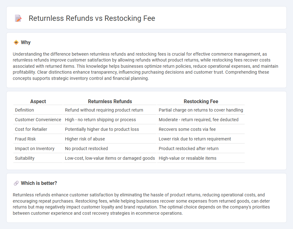 Returnless Refunds vs Restocking Fee in Commerce