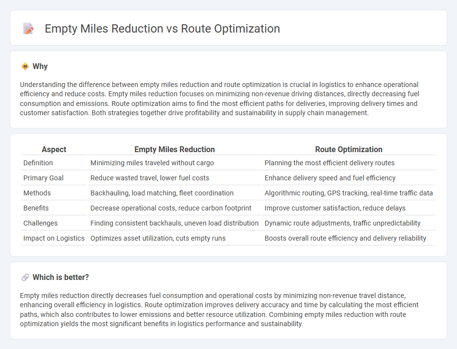 Empty Miles Reduction vs Route Optimization in Logistics