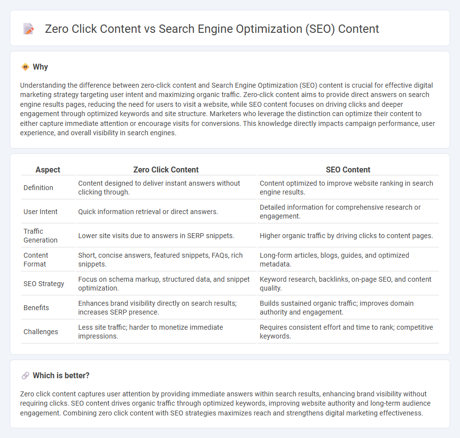 Zero Click Content vs Search Engine Optimization (Seo) Content in Marketing