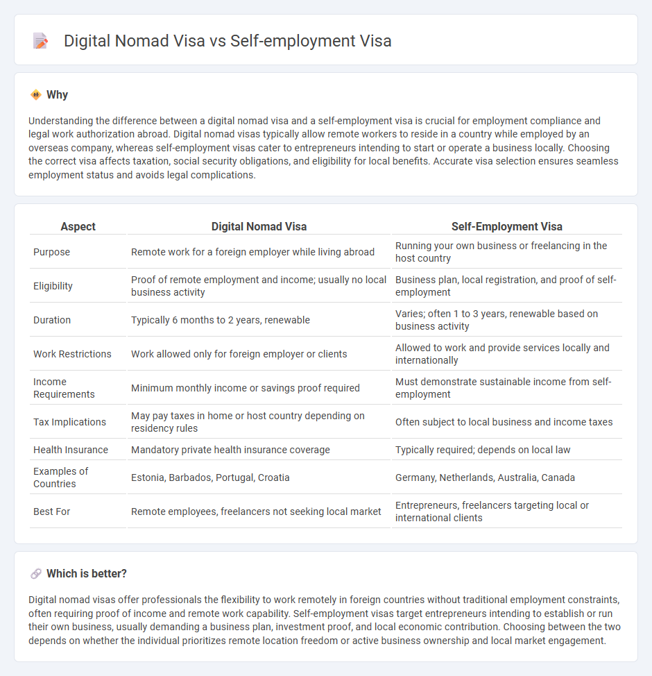 Digital Nomad Visa vs Self-Employment Visa in Employment
