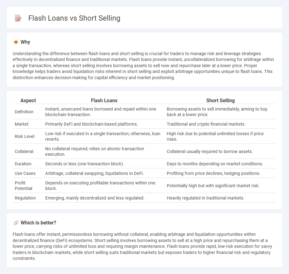 Flash Loans vs Short Selling in Trading