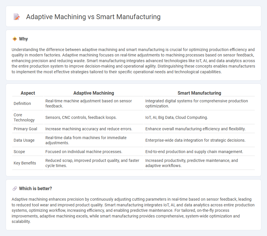 Adaptive Machining vs Smart Manufacturing in Manufacturing