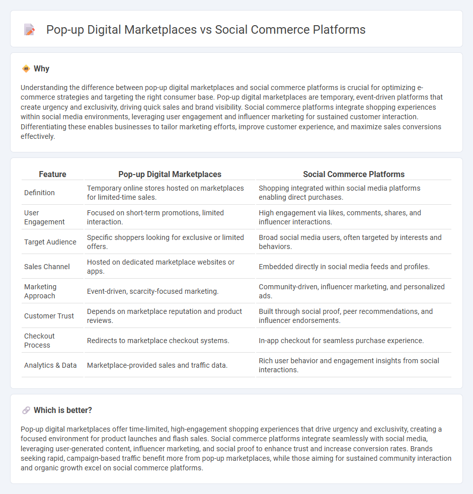 Pop-Up Digital Marketplaces vs Social Commerce Platforms in Commerce