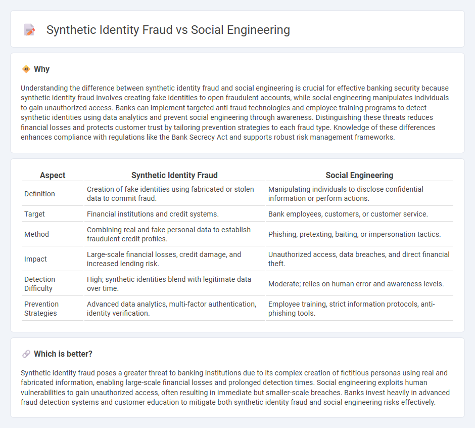 Synthetic Identity Fraud vs Social Engineering in Banking
