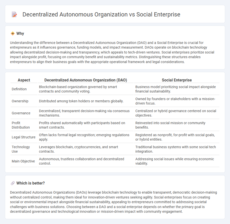 Decentralized Autonomous Organization vs Social Enterprise in Entrepreneurship