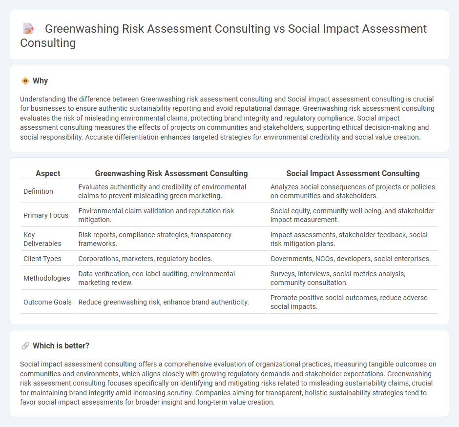 Greenwashing Risk Assessment Consulting vs Social Impact Assessment Consulting in Consulting