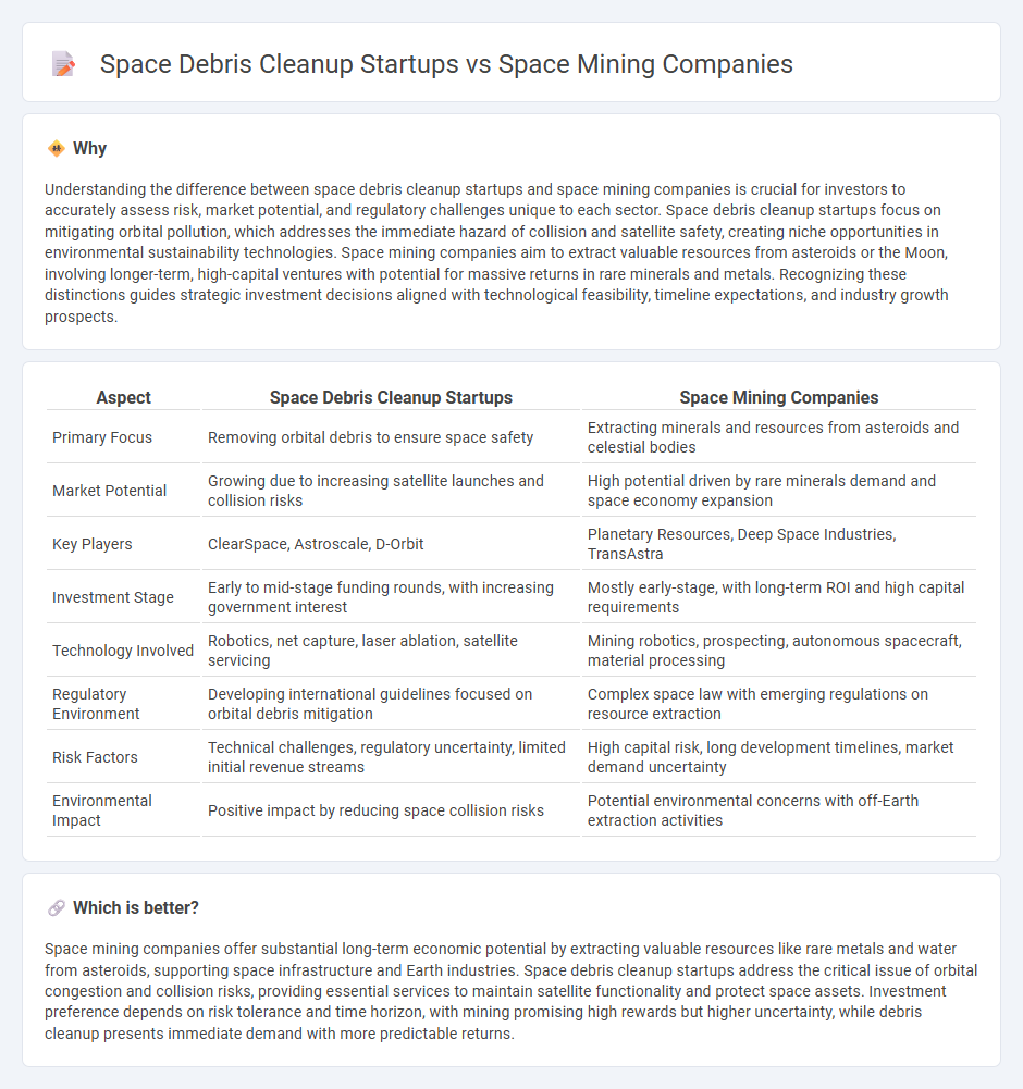 Space Debris Cleanup Startups vs Space Mining Companies in Investment