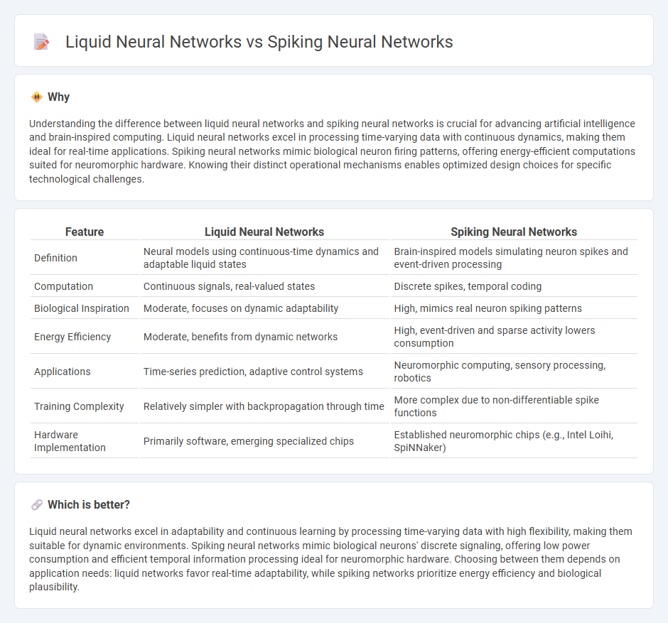 Liquid Neural Networks vs Spiking Neural Networks in Technology
