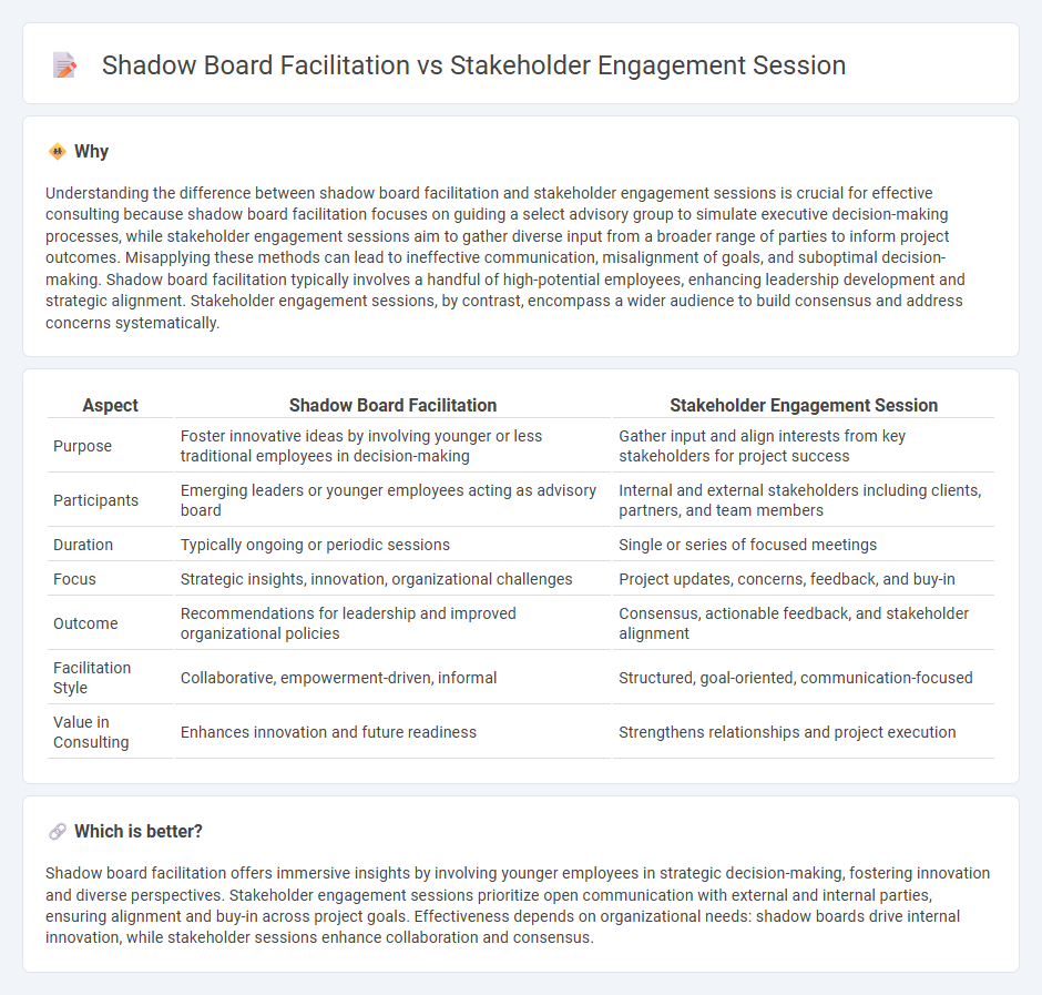 Shadow Board Facilitation vs Stakeholder Engagement Session in Consulting