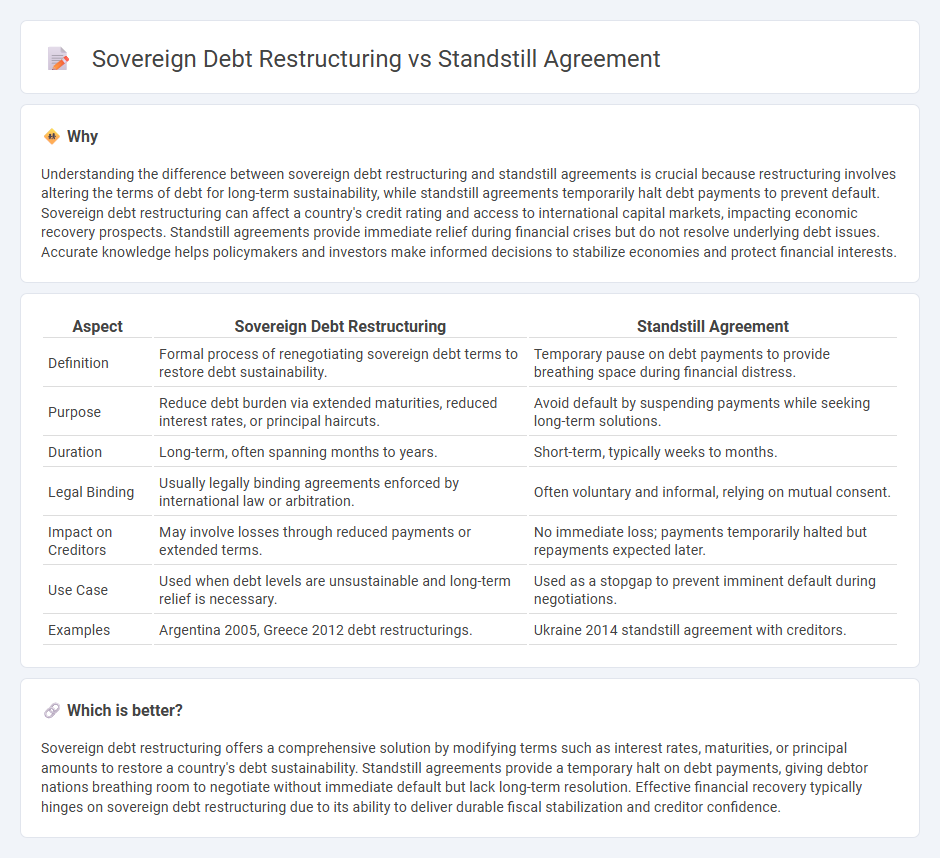 Sovereign Debt Restructuring vs Standstill Agreement in Finance
