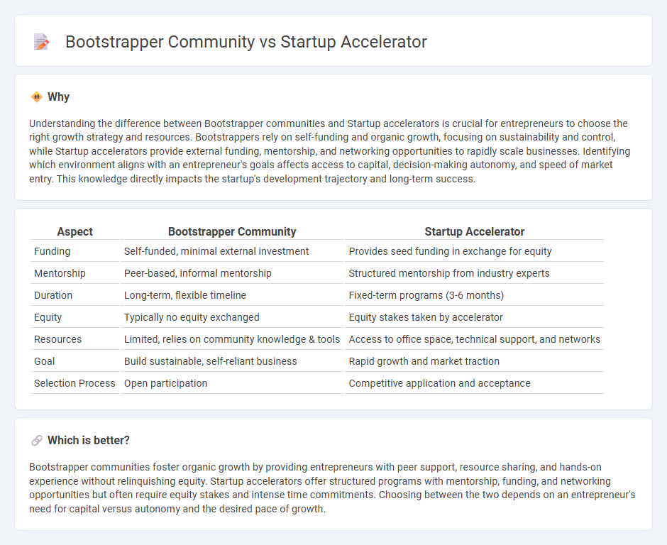 Bootstrapper Community vs Startup Accelerator in Entrepreneurship