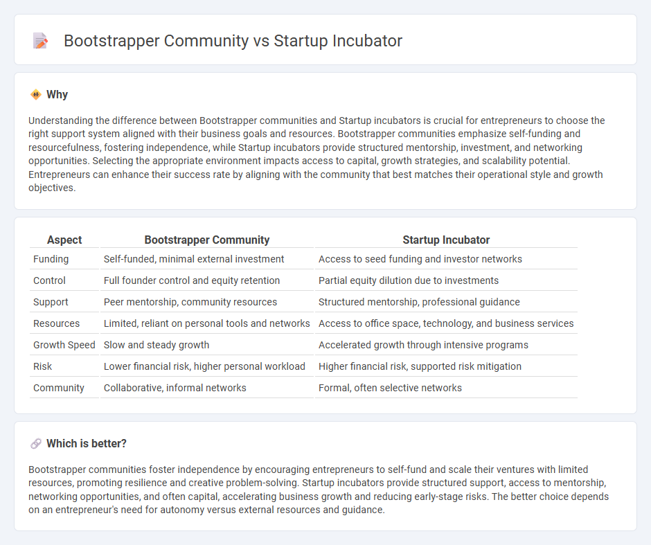 Bootstrapper Community vs Startup Incubator in Entrepreneurship