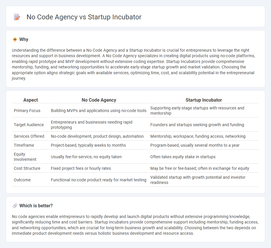 No Code Agency vs Startup Incubator in Entrepreneurship