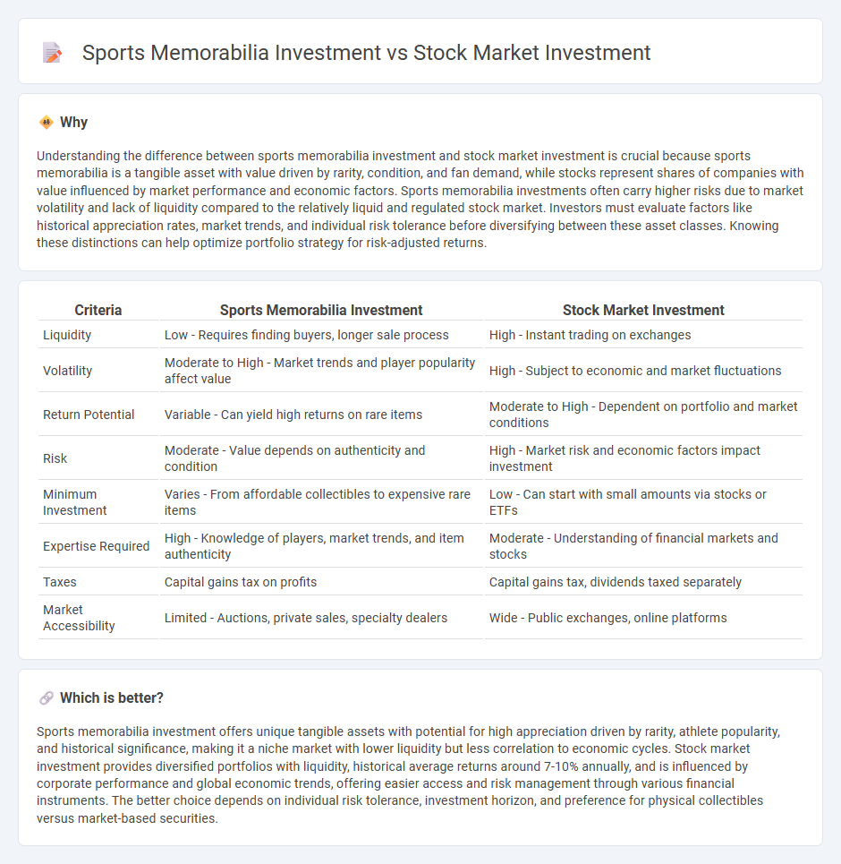 Sports Memorabilia Investment vs Stock Market Investment in Investment
