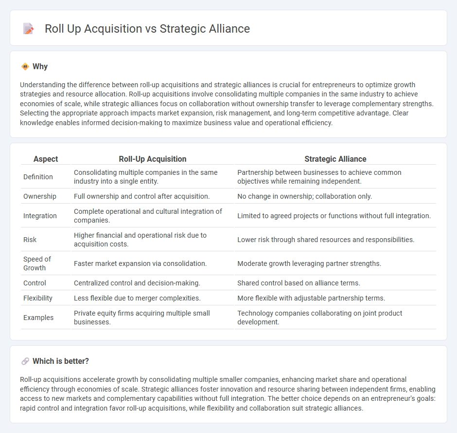 Roll Up Acquisition vs Strategic Alliance in Entrepreneurship