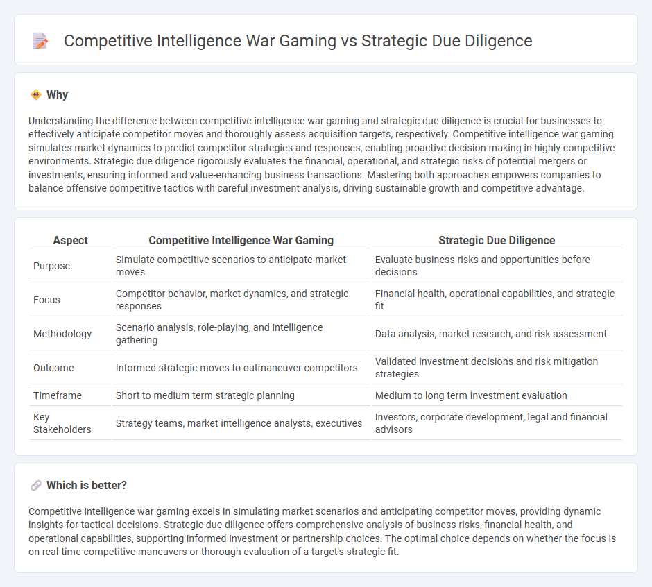 Competitive Intelligence War Gaming vs Strategic Due Diligence in Consulting