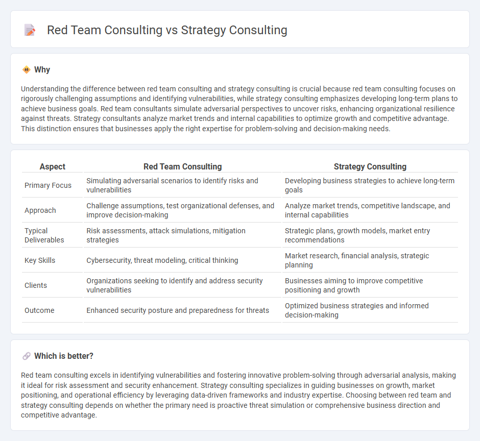 Red Team Consulting vs Strategy Consulting in Consulting