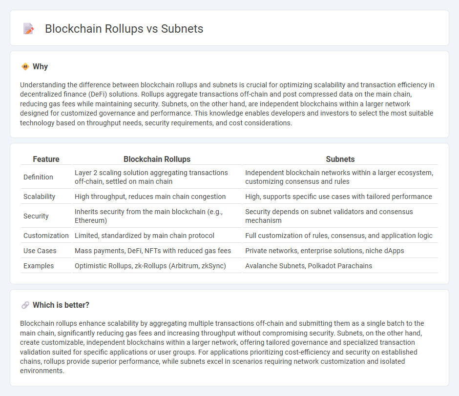 Blockchain Rollups vs Subnets in Finance