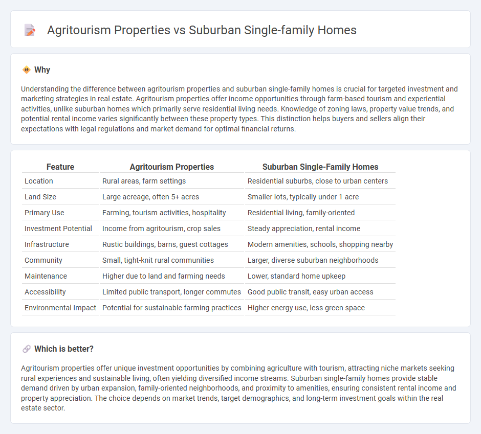 Agritourism Properties vs Suburban Single-Family Homes in Real Estate
