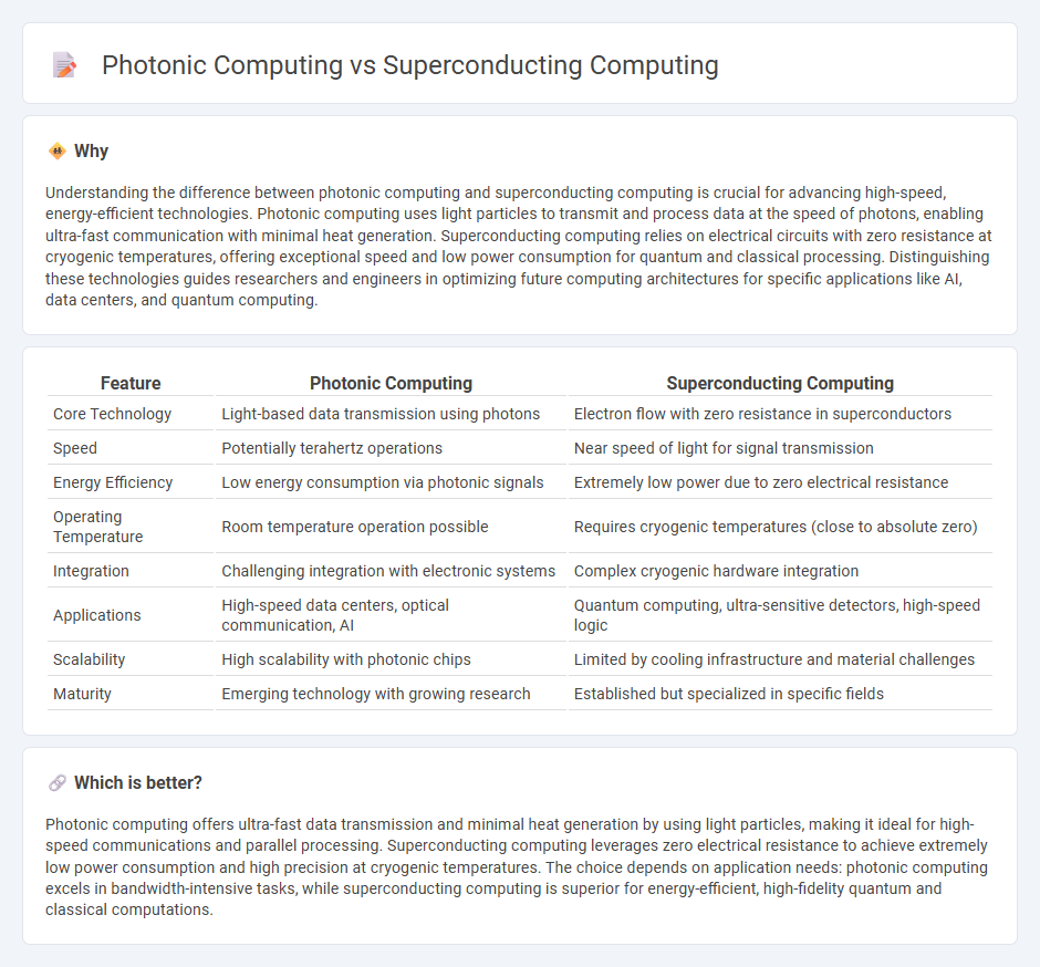 Photonic Computing vs Superconducting Computing in Technology