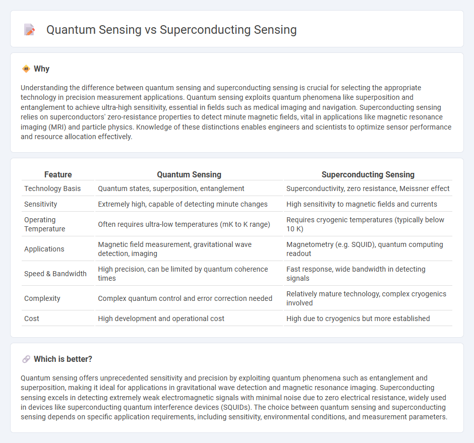 Quantum Sensing vs Superconducting Sensing in Technology