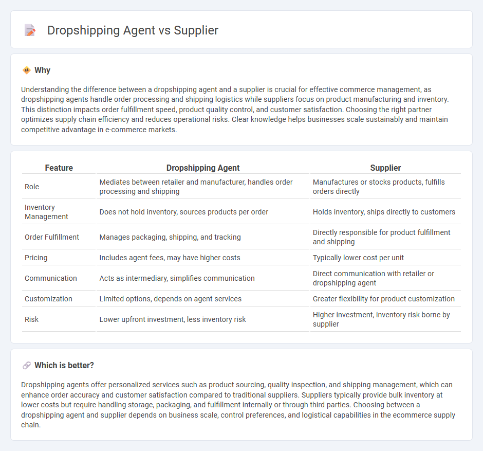 Dropshipping Agent vs Supplier in Commerce