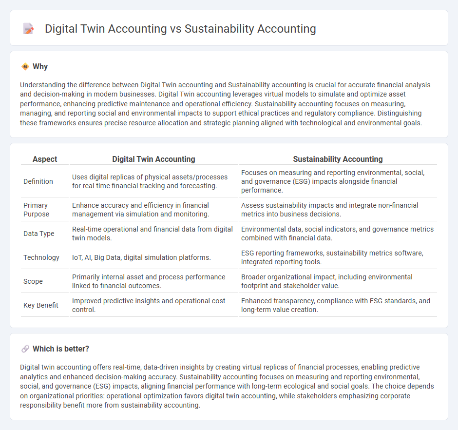 Digital Twin Accounting vs Sustainability Accounting in Accounting