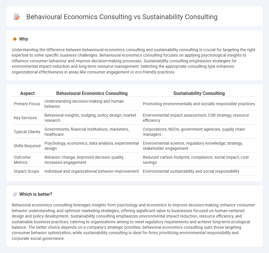 Behavioural Economics Consulting vs Sustainability Consulting in Consulting