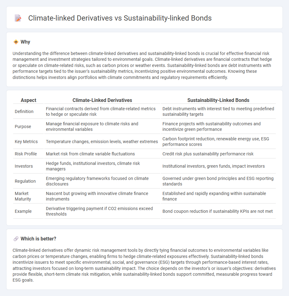 Climate-Linked Derivatives vs Sustainability-Linked Bonds in Finance