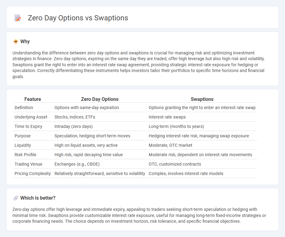 Zero Day Options vs Swaptions in Finance