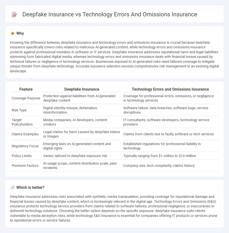 Deepfake Insurance vs Technology Errors And Omissions Insurance in Insurance