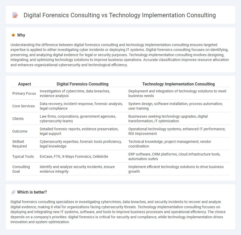 Digital Forensics Consulting vs Technology Implementation Consulting in Consulting